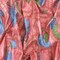 Flower Pink-Blue-Multi Floral Frame Printed Cotton Sateen Fabric By the Yard